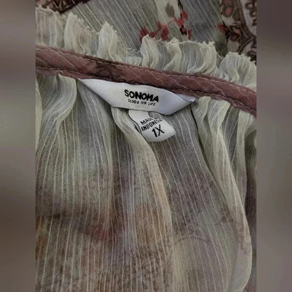 Sonoma Women's Boho Peasant Women's Top Size 1X - Picture 11 of 11